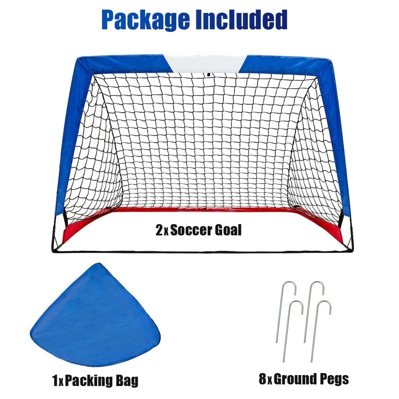 L RUNNZER Kids Soccer Goal, Pop Up Soccer Goal Net for Backyard, Set of 2 with Portable Carrying Case - Image 4